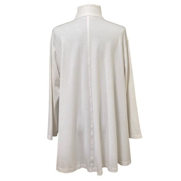 North Star Base White Button Front Lagenlook Minimalist Cardigan Sweater Medium - Picture 4 of 8